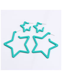 Fashion Blue Acrylic Pentagram Earring Set