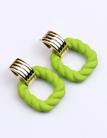 Fashion Green Acrylic Painted Square Cutout Stud Earrings