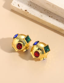 Fashion Gold Alloy Geometric Geometric Sphere Stud Earrings