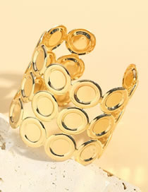 Fashion Gold Metal Hollow Polka Dot Round Geometric Bracelet