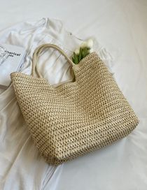 Fashion Off White Large Capacity Straw Tote Bag
