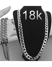 Fashion Silver 16inch Metal Geometric Chain Necklace