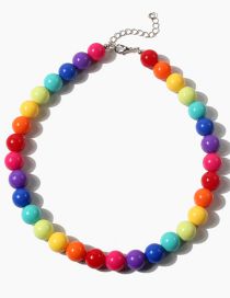 Fashion Mixed Color Resin Colorful Beaded Necklace