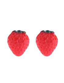 Fashion No. 8 Resin Model Acrylic Strawberry Stud Earrings