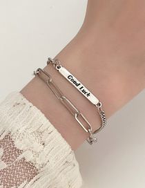 Fashion Silver Alloy Letter Tag Chain Bracelet