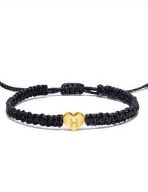 Fashion H Alloy Wire Braided Heart 26 Letter Bracelet
