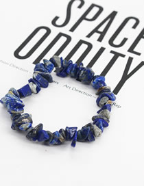 Fashion Navy Blue Gravel Geometric Stone Beaded Bracelet