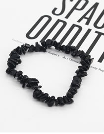 Fashion Black Gravel Geometric Stone Beaded Bracelet