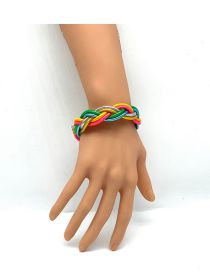 Fashion Mixed Color Silicone Tube Cross Braid Bracelet