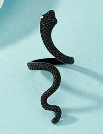 Fashion Black Alloy Geometric Snake Ring