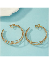 Fashion Gold Alloy Twist Line Wrapped Ear Clip Earrings