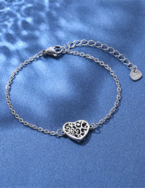 Fashion 9# Stainless Steel Heart Bracelet