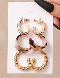 Fashion Gold Alloy Geometric C Earring Set