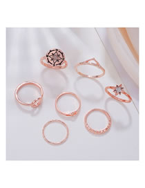 Fashion Rose Gold Alloy Diamond Geometric Astral Compass Ring Set