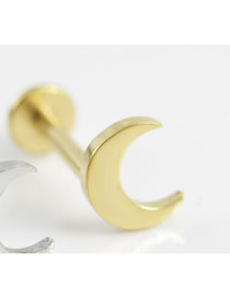Fashion 6mm Gold Single Alloy Moon Piercing Lip Nail (single Piece)