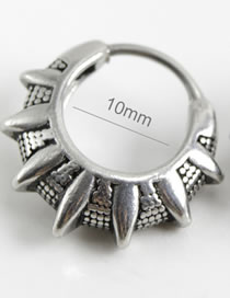 Fashion Just Color Single Titanium Steel Geometric Round Earring (single)