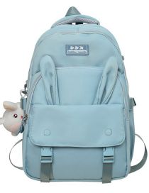 Fashion Blue Backpack With Pendant Nylon Large Capacity Backpack