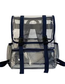 Fashion Dark Blue Pvc Plastic Large Capacity Backpack