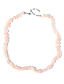Fashion Pink Crystal Gravel Necklace Gravel Beaded Necklace
