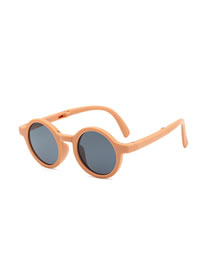 Fashion Orange Frame Gray Slice Pc Round Sunglasses