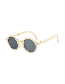 Fashion Gray Frame With White Frame Pc Round Sunglasses
