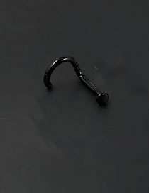 Fashion Black 5-shaped-1*6*2mm Geometric Curved Rod Invisible Piercing Nose Ring