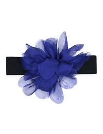 Fashion Blue Fabric Floral Elastic Wide Girdle
