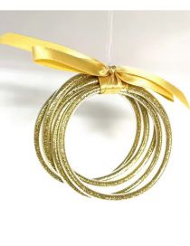 Fashion Light Gold Plastic Gold Powder Silicone Round Bracelet Set