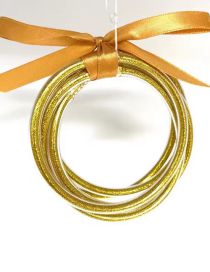 Fashion Gold Plastic Gold Powder Silicone Round Bracelet Set