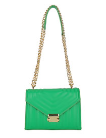 Fashion Green Pu Embroidery Thread Flap Crossbody Bag