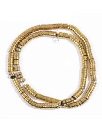 Fashion 5x2mm Yuan Chip Real Gold Geometric Beaded Bracelet Necklace Accessory