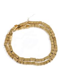 Fashion 4x4mm Square Real Gold Geometric Beaded Bracelet Necklace Accessory