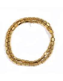 Fashion 4x6mm Eighteen Real Gold Geometric Beaded Bracelet Necklace Accessory