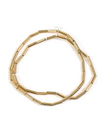 Fashion 3x9mm Straight Tube Real Gold Geometric Beaded Bracelet Necklace Accessory