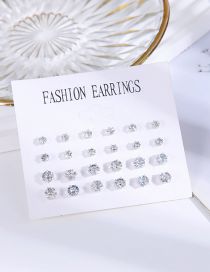 Fashion 2# Geometric Diamond Stud Earrings Set