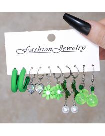 Fashion 2# Acrylic Flower Dragonfly Heart Earring Set