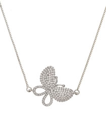Fashion Silver Necklace Gold-plated Copper Butterfly Bracelet With Diamonds