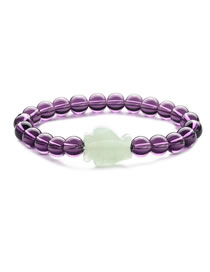 Fashion Purple Glass Crystal Geometric Agate Beaded Bracelet