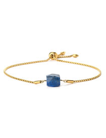 Fashion Lapis Lazuli Geometric Cube Tiger Eye Bracelet