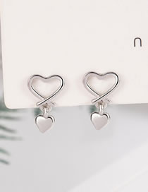 Fashion Silver Alloy Heart Earrings