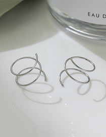 Fashion Steel Color Titanium Steel Spiral Earrings