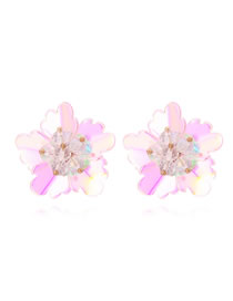 Fashion Color Gradient Color Flower Stud Earrings