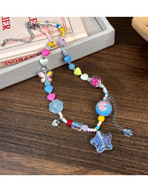 Fashion 8# Resin Geometric Beaded Heart Butterfly Star Necklace