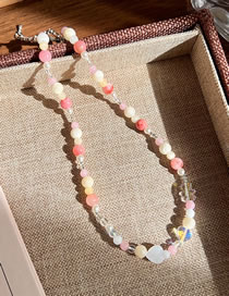 Fashion 18# Resin Geometric Bead Necklace