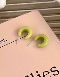 Fashion D Green Resin C-shaped Earrings