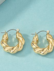 Fashion Gold Alloy Twist Round Earrings