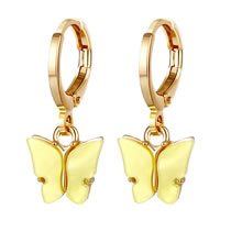 Fashion 15# Alloy Butterfly Hoop Earrings
