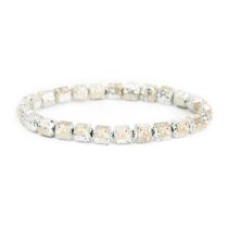 Fashion White Hexagonal Volcanic Stone Bracelet Color Changing Frosted Volcanic Square Beaded Bracelet For Men And Women