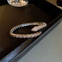 Fashion 27# Open Bracelet - Silver Snake Alloy Diamond Geometric Bracelet
