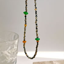 Fashion Color Geometric Beaded Necklace